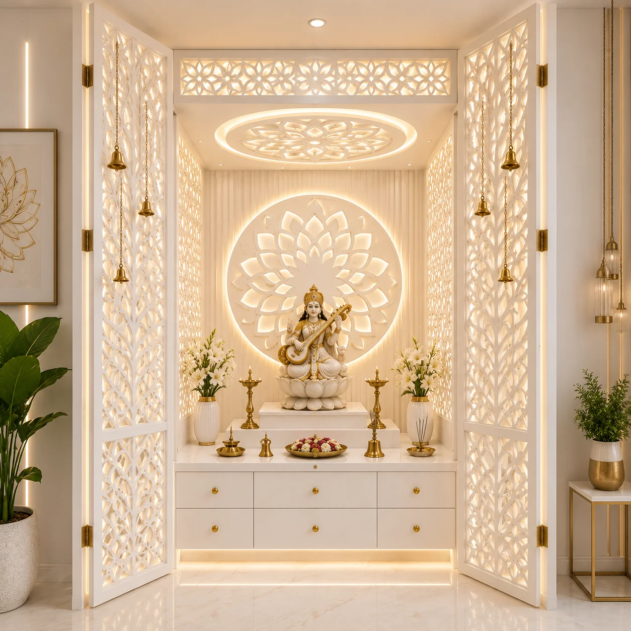 mdf jali, mdf jali design, cnc jali design for mandir, CNC cutting mdf jali